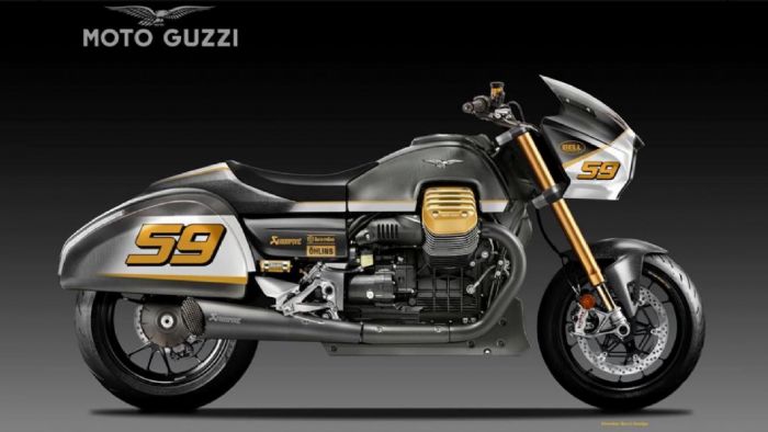 H δημιουργία του Oberdan Bezzi για ένα αγωνιστικό Bagger από την Moto Guzzi.