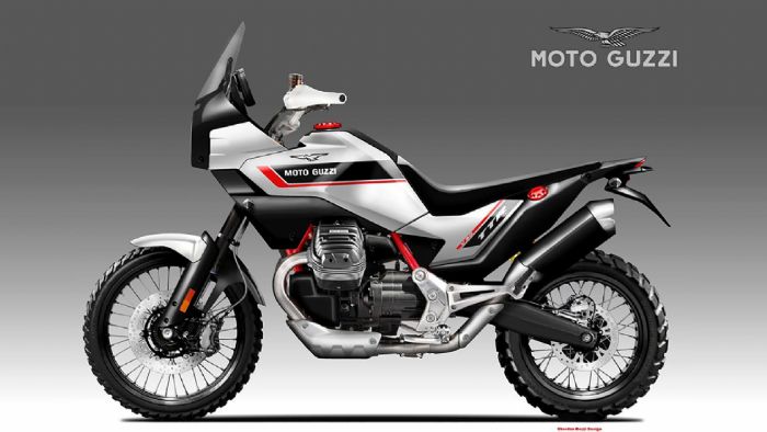 Το σχέδιο του Oberdan Bezzi για το Moto Guzzi V90 TTR