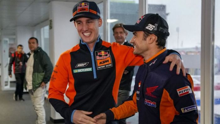 O Dani Pedrosa (δεξιά) μαζί με τον Pol Espargaro. 