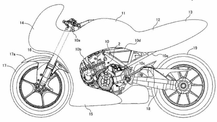 Το επίμαχο σχέδιο που κατοχυρώθηκε από την Suzuki, για την νέα μοτοσυκλέτα...