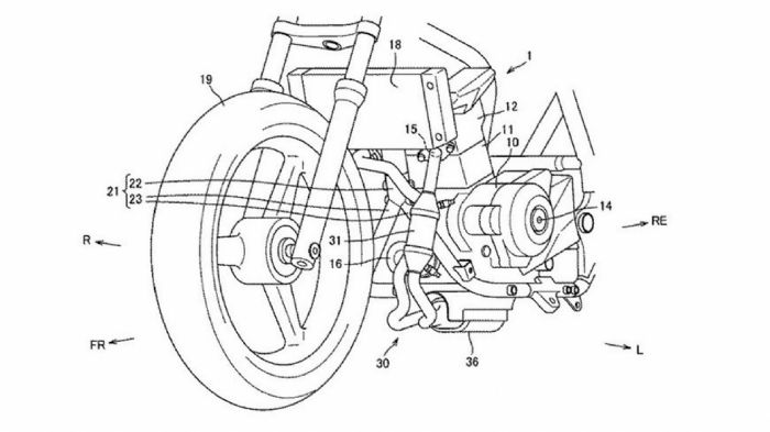 Τα σχέδια της Suzuki. Προσέξτε τον δεύτερο καταλύτη και τους δύο αισθητήρες λάμδα. 