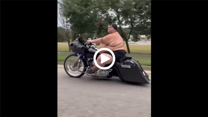 VIDEO: Εύσωμος αναβάτης κυκλοφορεί με Harley και... ένα σορτσάκι VIDEO: Εύσωμος αναβάτης κυκλοφορεί με Harley και... ένα σορτσάκι