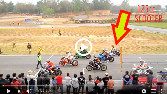 Scooter 125 κυβικών δικάζει superbikes σε κλειστή πίστα Scooter 125 κυβικών δικάζει superbikes σε κλειστή πίστα